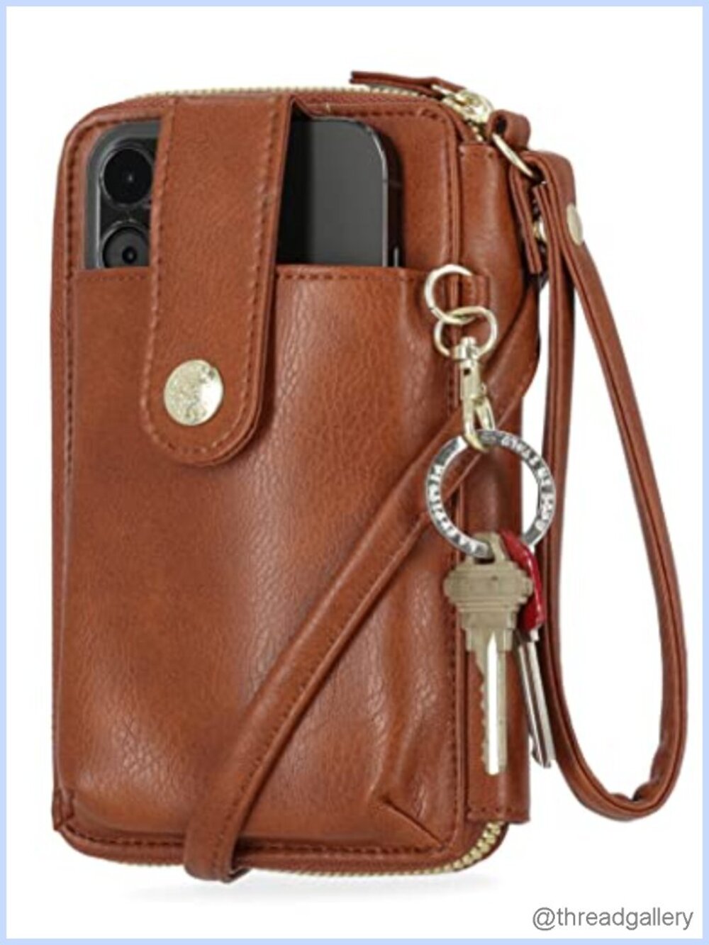 Mundi Jacqui RFID Crossbody Wallet Vegan Leather Removable Strap Phone Holder